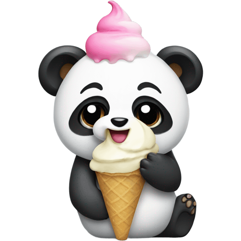 Panda eating ice cream emoji