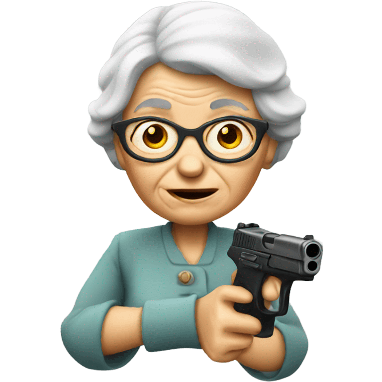 Old lady with gun  emoji