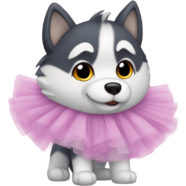 Husky wearing tutu emoji