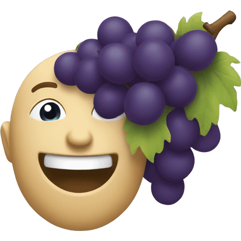 a grape eating a bunch of grapes emoji