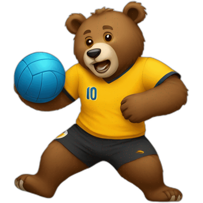 A bear playing handball emoji