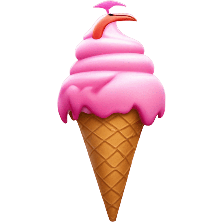 Flamingo ice cream  emoji