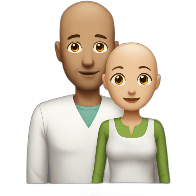 Mother with an bald man  emoji