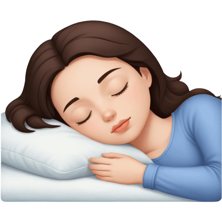 Brunette girl sleepin emoji