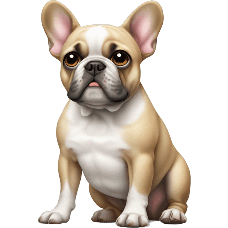 French bulldog with a white mark between eyes emoji