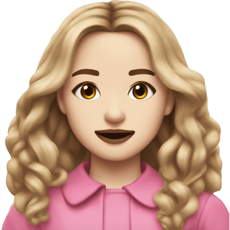 Sabrina Carpenter in pink emoji