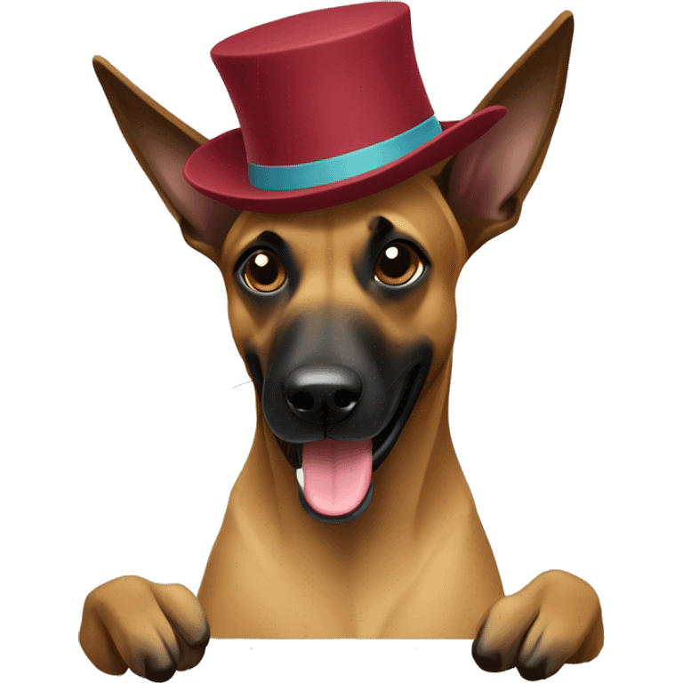 Belgian malinois with spinning hat  emoji