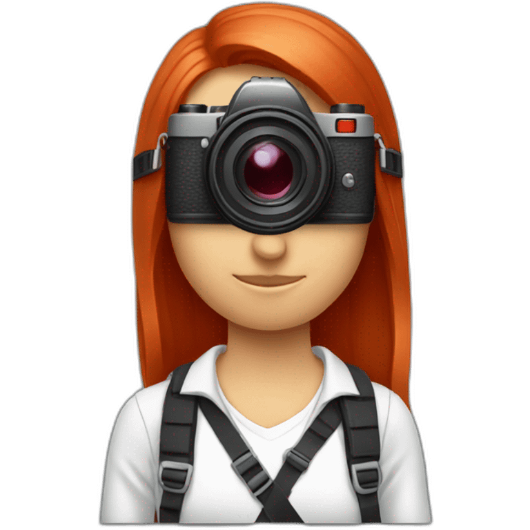 Red head with camera emoji