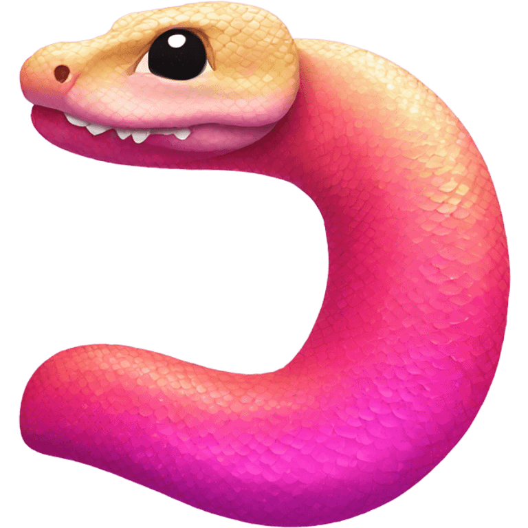 Pink ombre anaconda with glitter emoji