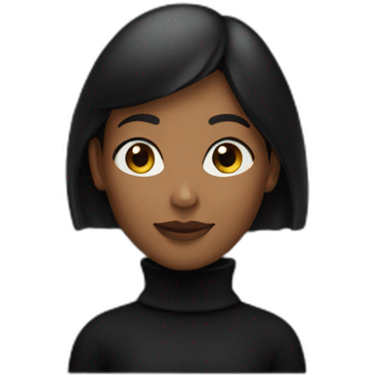 black turtleneck woman emoji