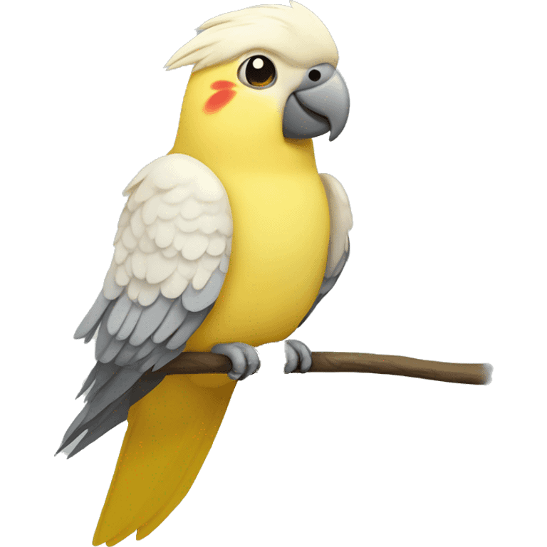 Lutino cockatiel parrot emoji