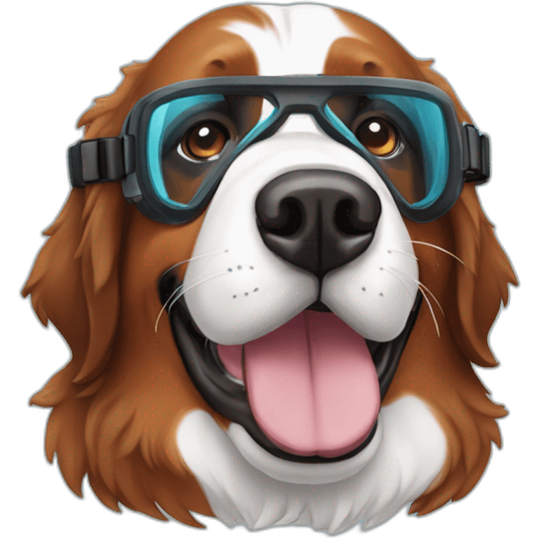 Bernese Mountain Dog wearing snorkel emoji