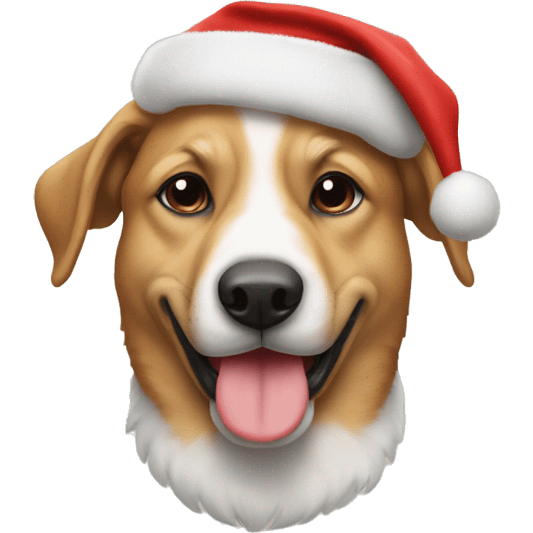 perro con gorro de papá noel emoji