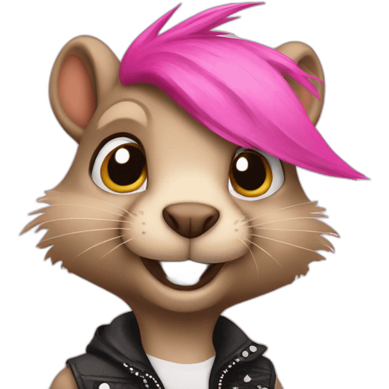 punk squirrel pink hair emoji