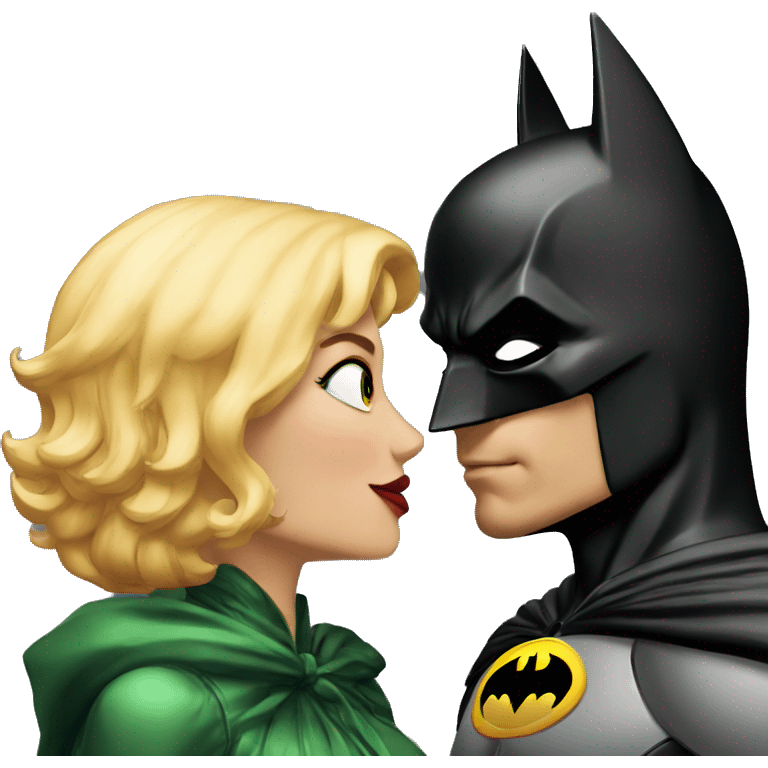 Batman kissing his girlfriend  emoji