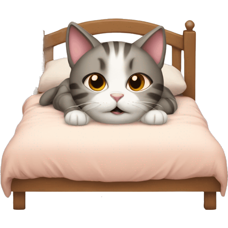 Cat in bed emoji