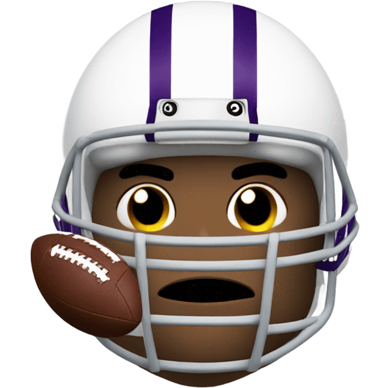 Football with a frowny face on it no helmet  emoji