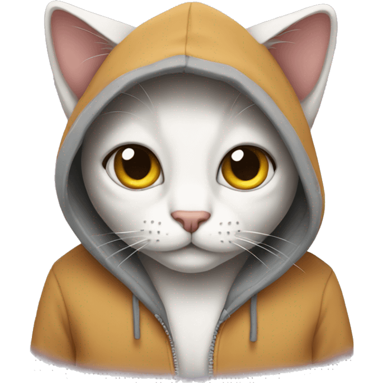 cat wearing hoodie emoji