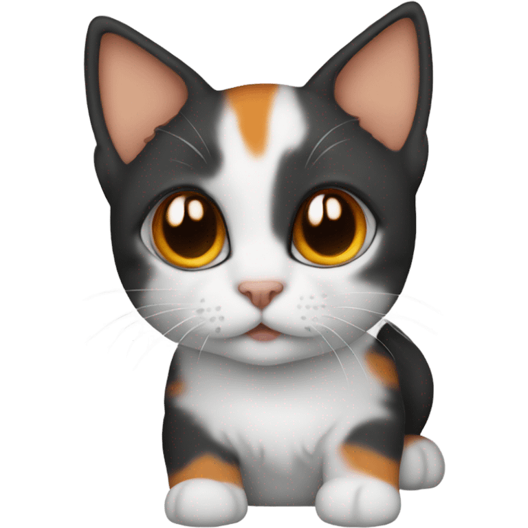 Kitten white with orange and black around ears emoji