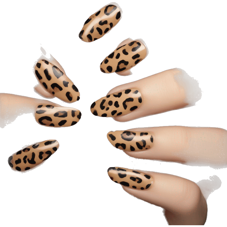 muted leopard print nails emoji