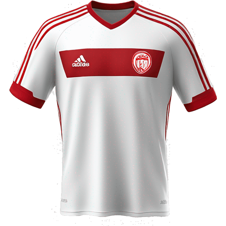 camiseta de futbol adidas blanca y roja  emoji