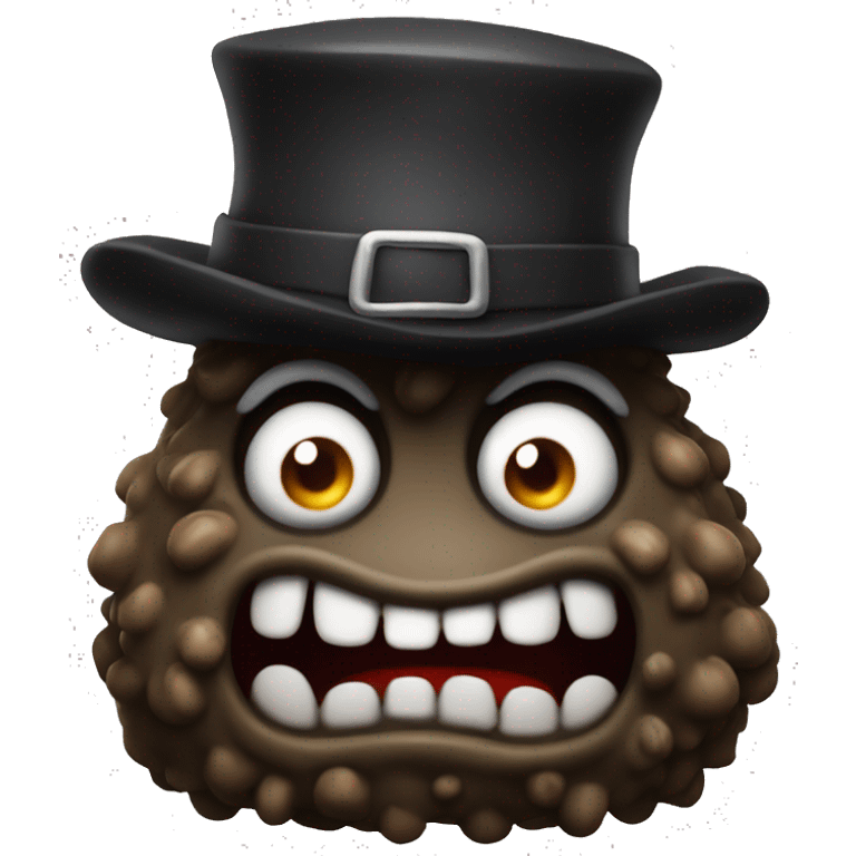 Evil poopoo monster with beret emoji