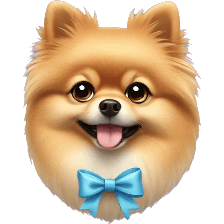 Pomeranian with bow emoji