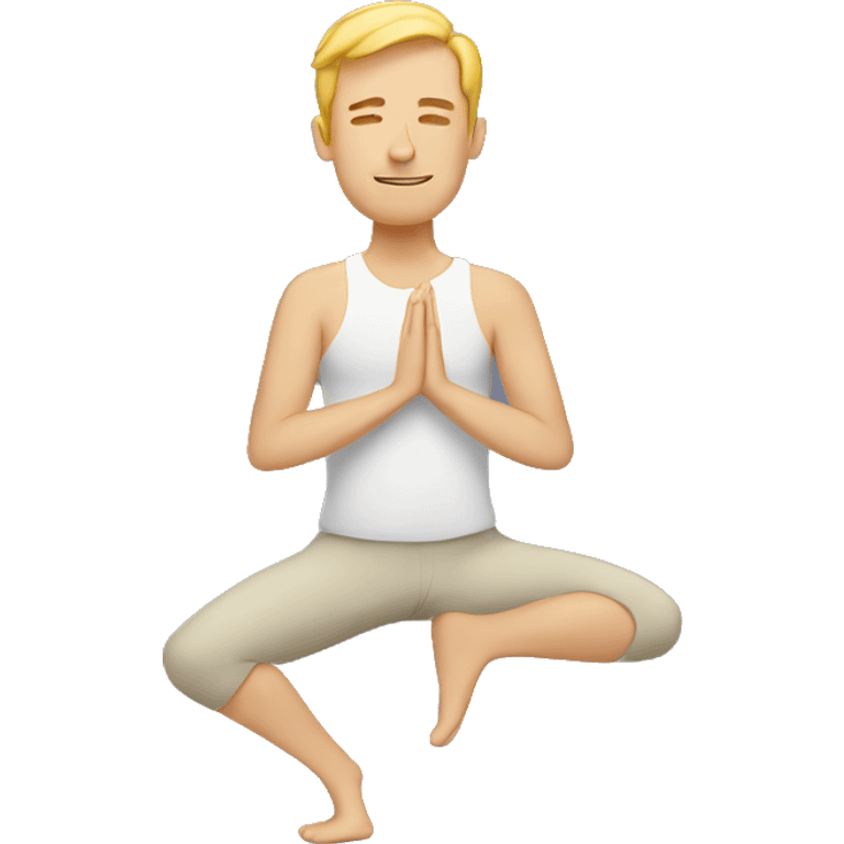 White man doing yoga emoji