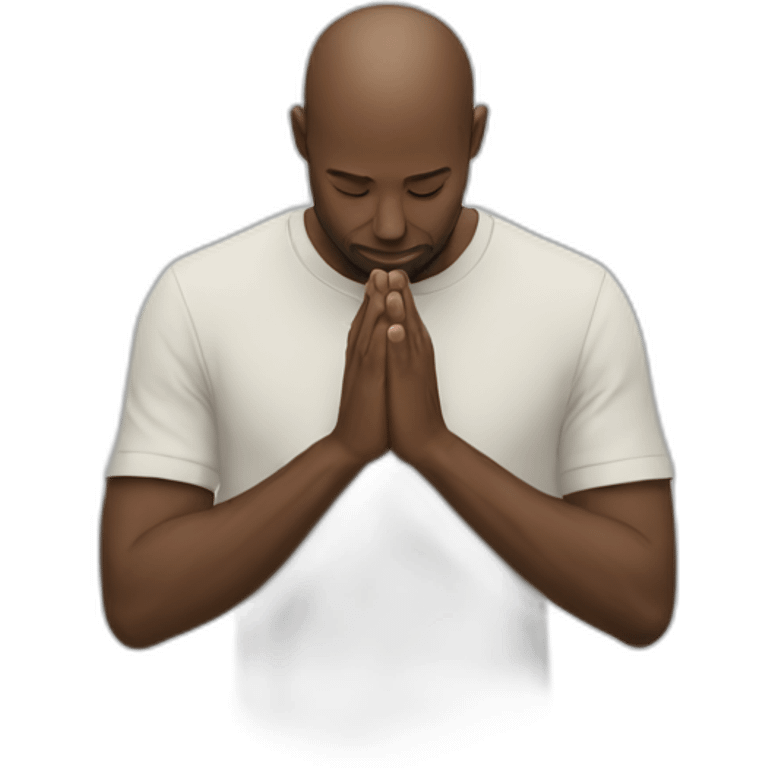 white man praying emoji