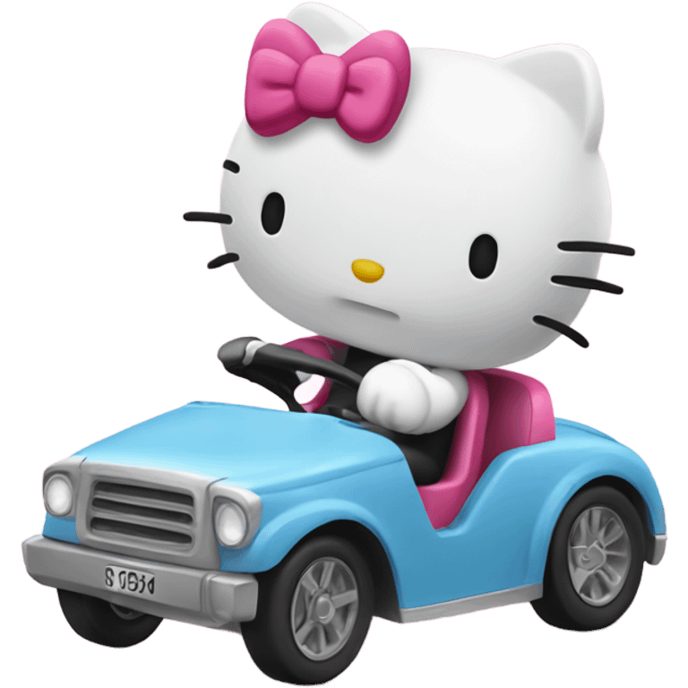 Hello kitty driving emoji