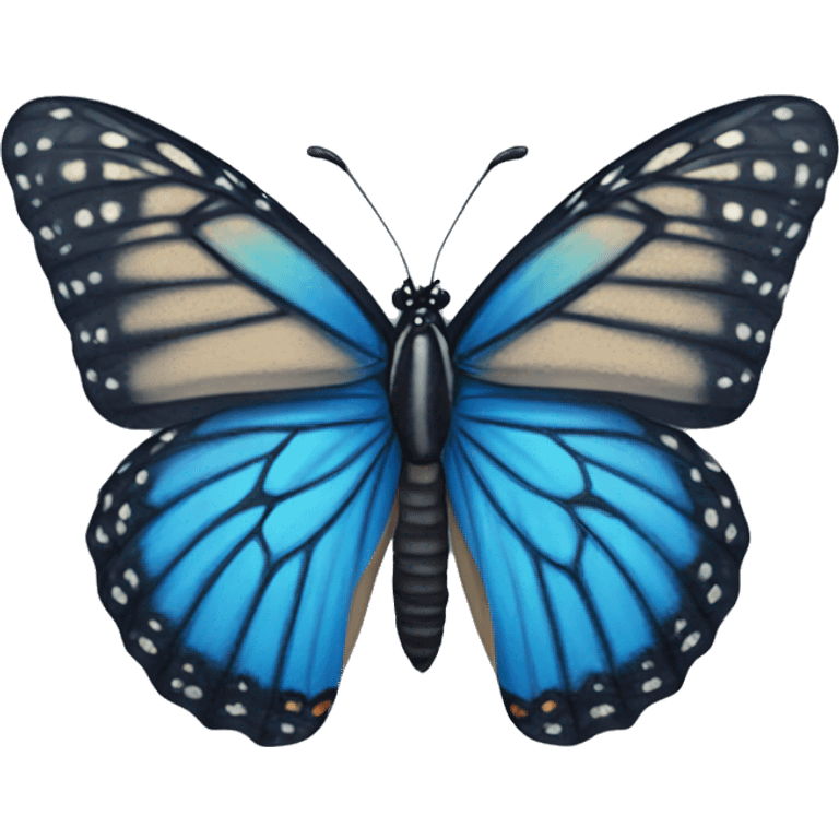 Blue monarch butterfly emoji