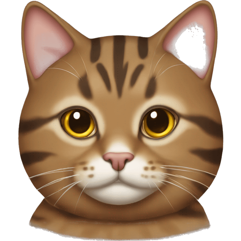 Chubby brown tabby cat emoji