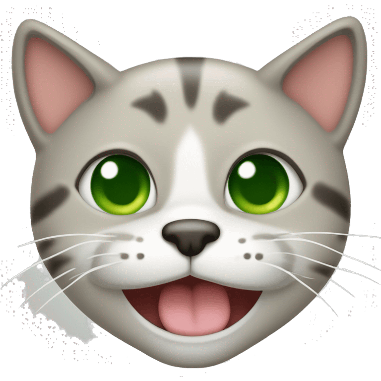 Gato sonriente con ojos verdes emoji