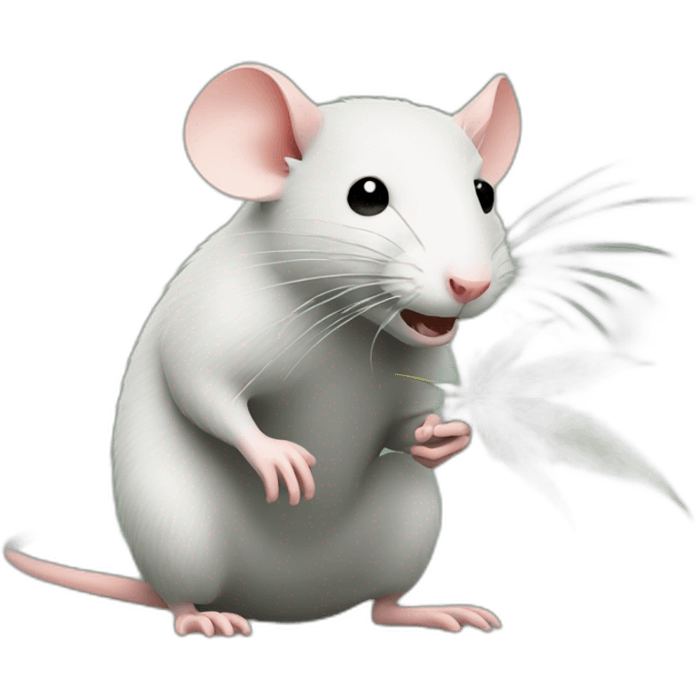 Rat stealing cannabis emoji