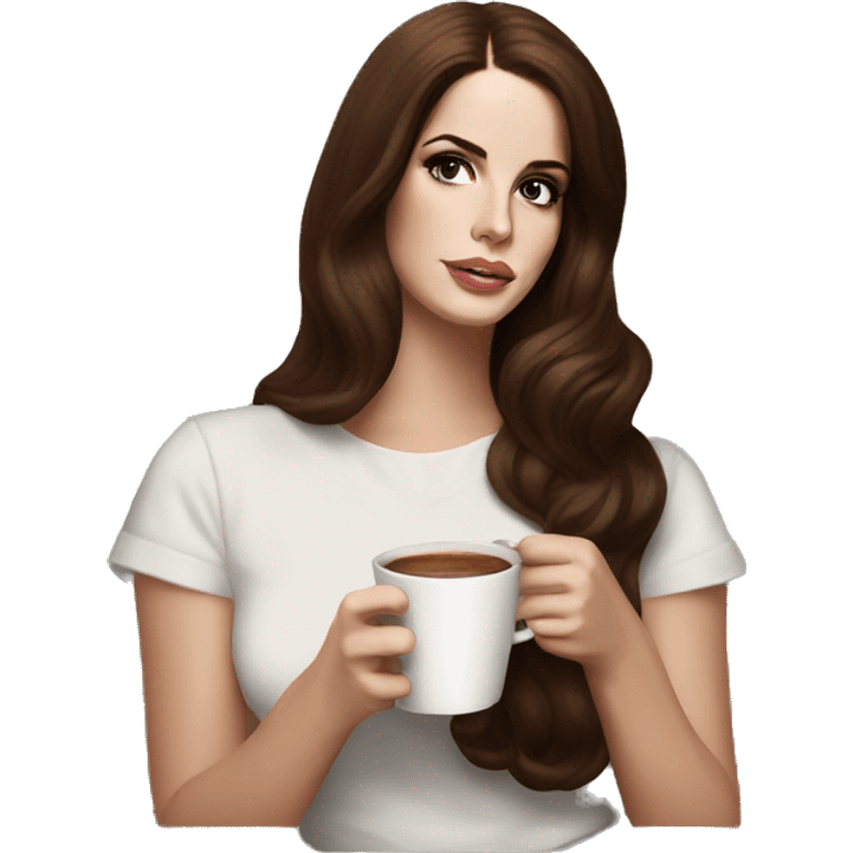 Lana del rey with coffee emoji