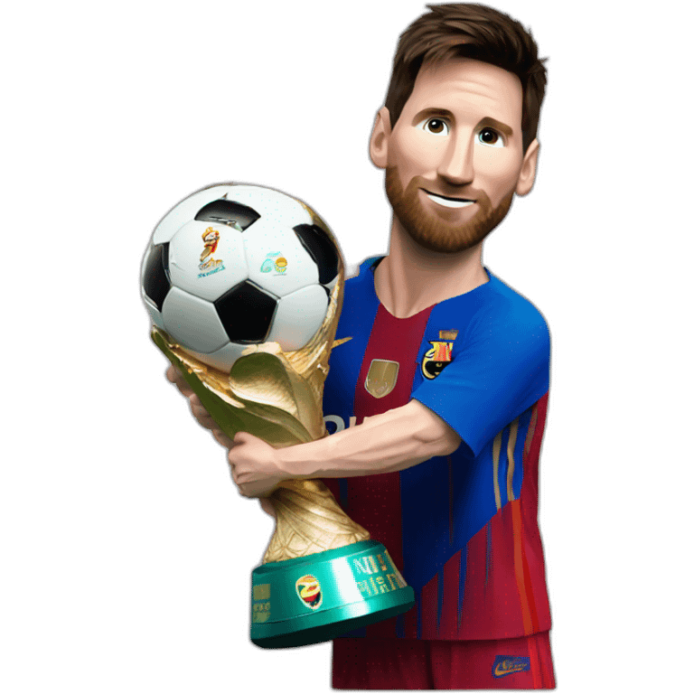 messi lifting the world cup emoji