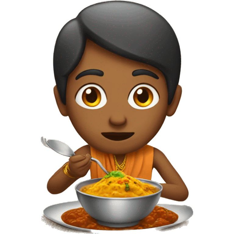 Indian eating curry emoji