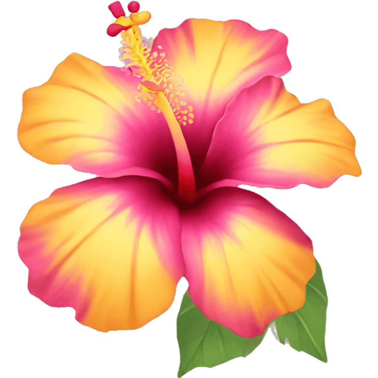 yellow and pink hibiscus flower emoji