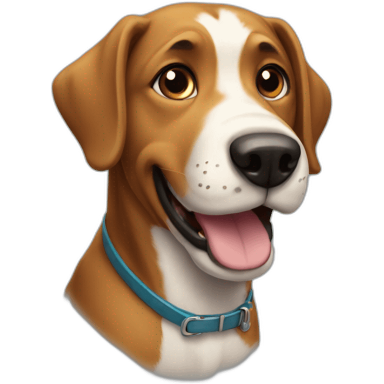 a dog looking up really happy emoji