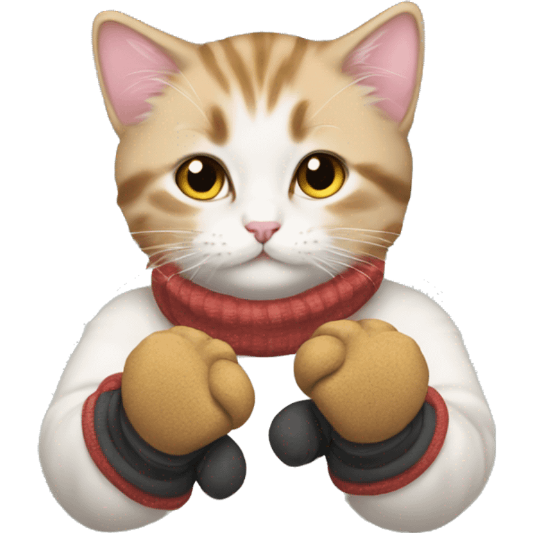 Kitten with mittens  emoji