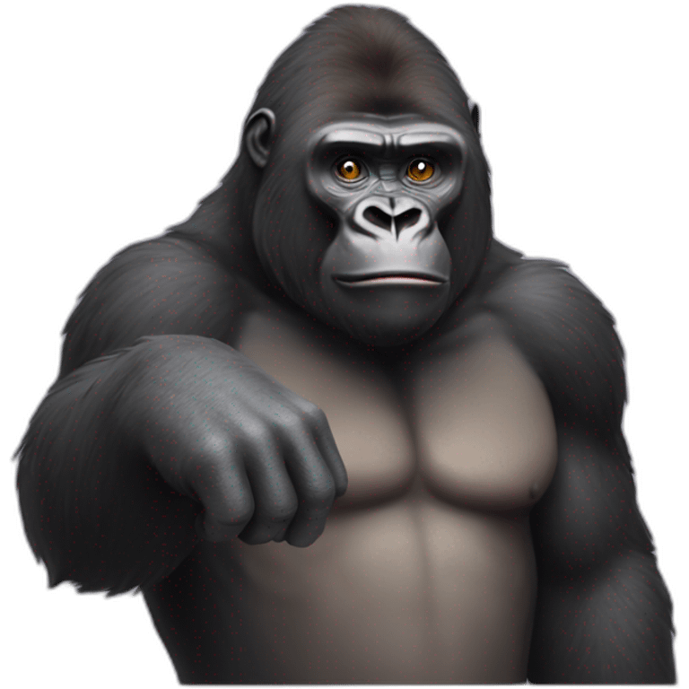 gorilla mixed with the saluting face emoji emoji