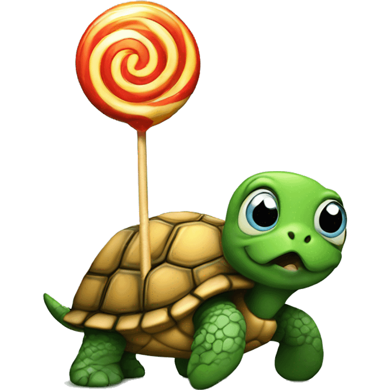 Turtle with a big lollipop  emoji