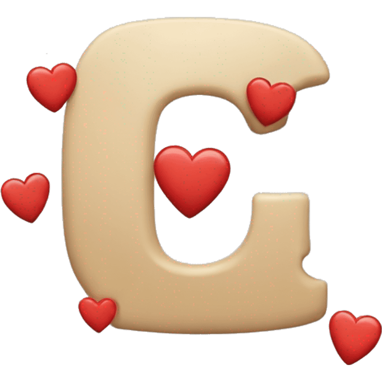 Letter c and j with harts around it emoji