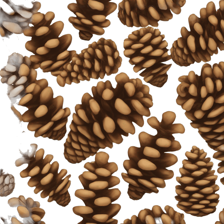 snowy and spruce pine cone emoji