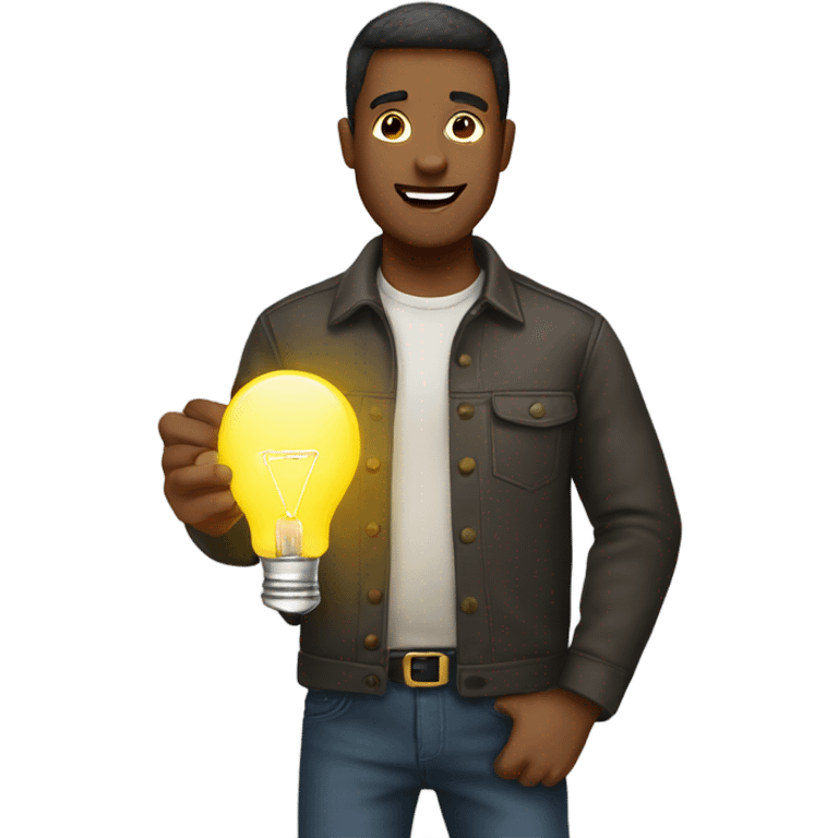 Man holding lightbulb emoji