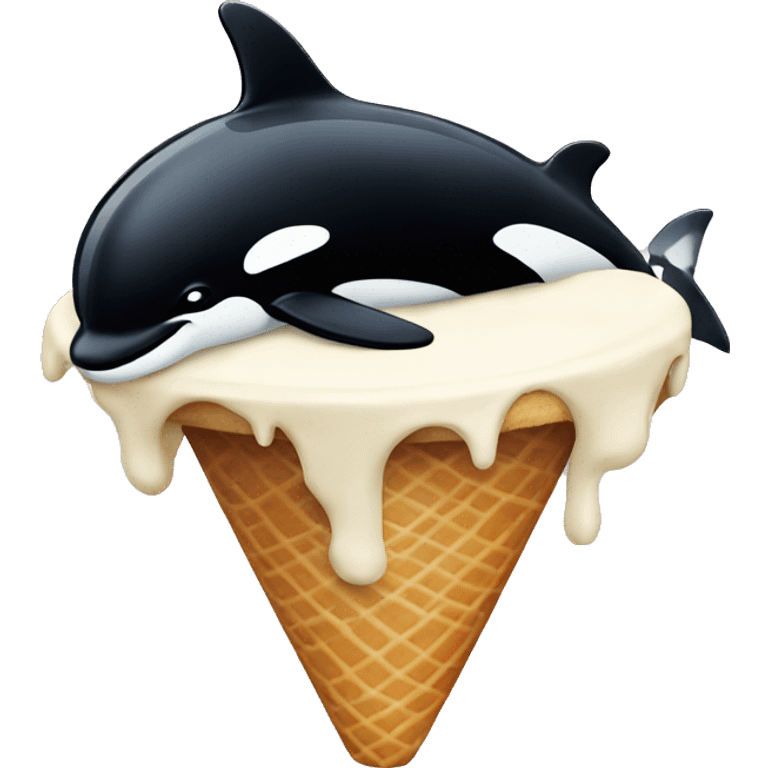 orca eating icecream emoji