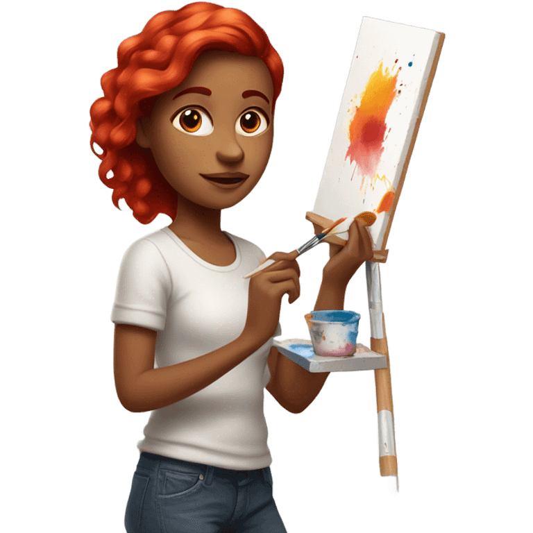 Red head girl painting  emoji