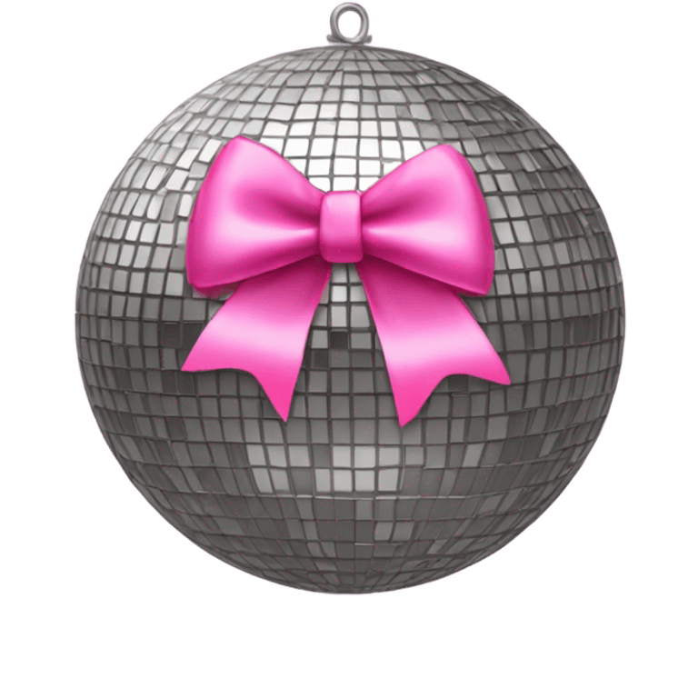 Mirrorball with pink bow on top emoji