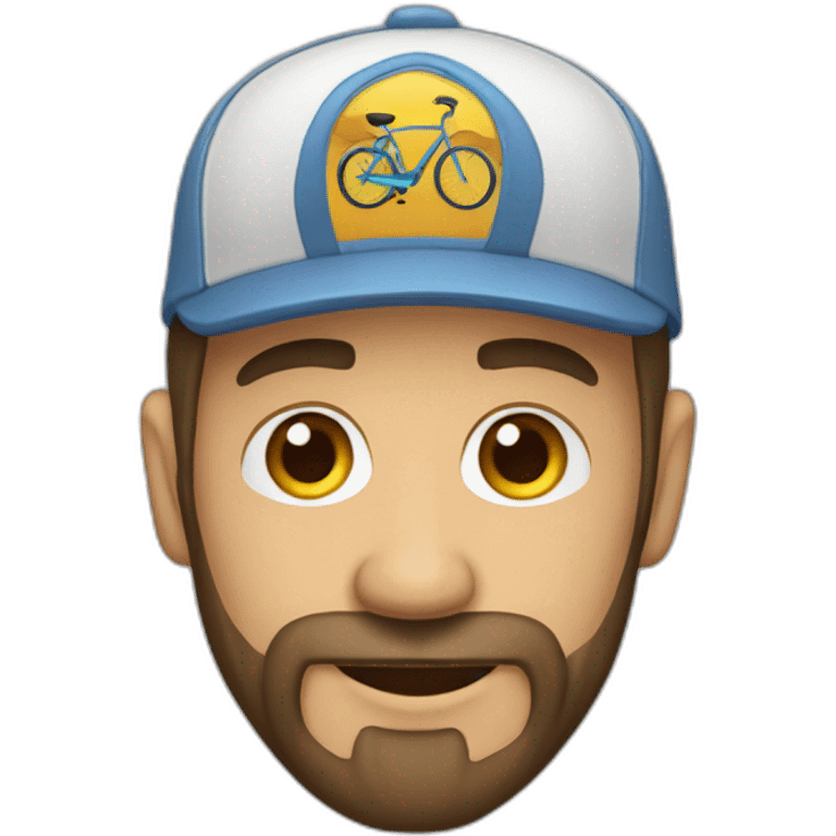 hombre gordo con gorra con bicicleta y castillo emoji