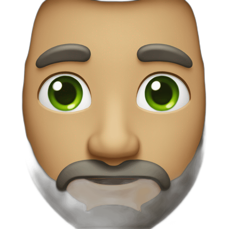 Bold man with little beard and green eyes emoji